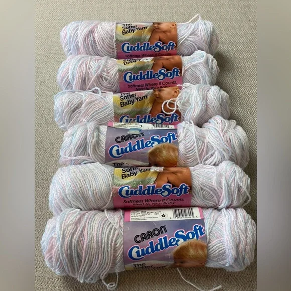 CARON•CuddleSoft Baby Yarn• bundle of 6 Vintage - Picture 1 of 6